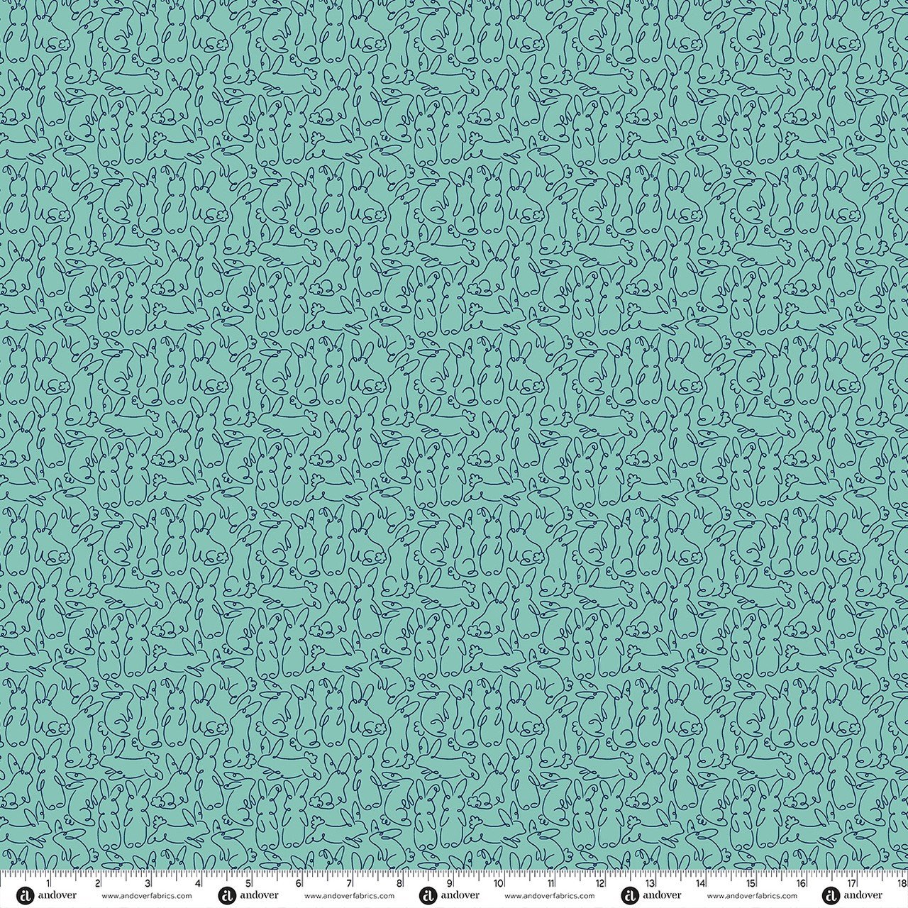 Andover Bunny Hops Spring Bunny Loops Turquoise A-10672-T Patchwork & Quilting Fabric 8 Makower Bunny Hops Spring Bunny Loops Turquoise A-10672-T Patchwork & Quilting Fabric