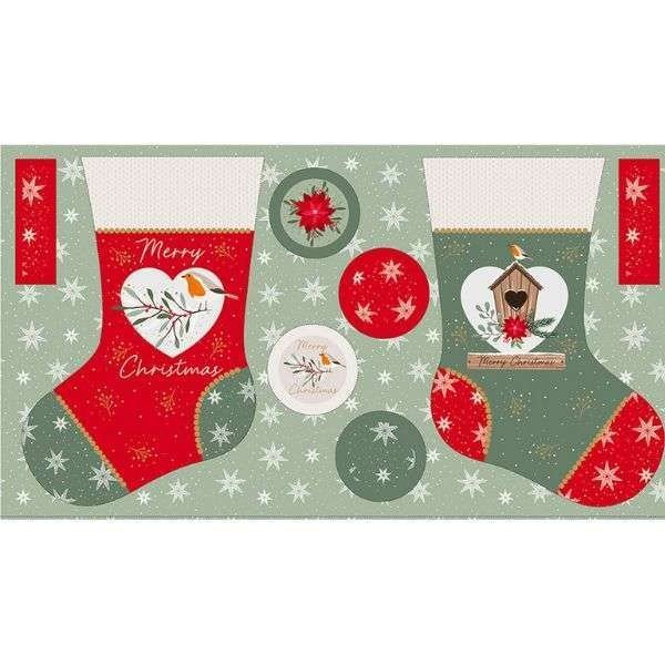 Welcome Home Stocking Panel Patchwork & Quilting Fabric 3266-12
