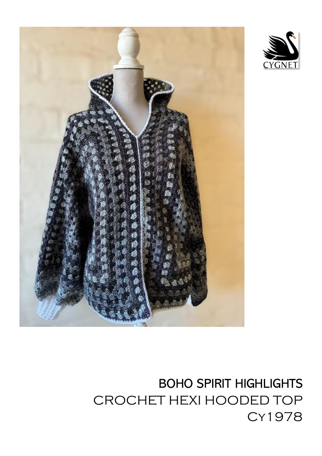 Cygnet Yarns Hexi Hooded Top Crochet Pattern Leaflet CY1978 5 f3c3a6_8207b01b8ba2450eabe4dc32c9b98660